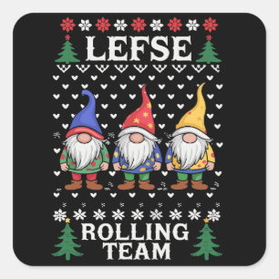 Sticker Carré Équipe de roulage de Lefse Gnome de Noël de cuisso