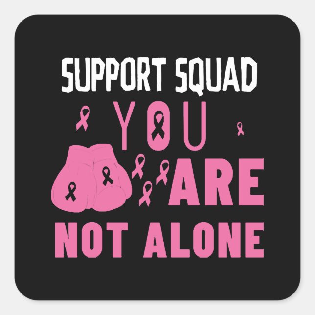Sticker Carré Équipe de soutien Vous n'êtes pas seul (Devant)