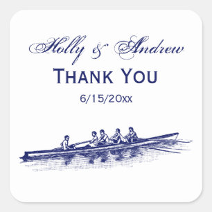 Sticker Carré Équipe de sports nautiques Blue Rowing Rowers