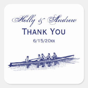 Sticker Carré Équipe de sports nautiques Blue Rowing Rowers