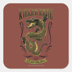 Sticker Carré Équipe de suicide   Tatouage Croc