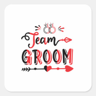 Sticker Carré Équipe du marié pour cadeau de mariage