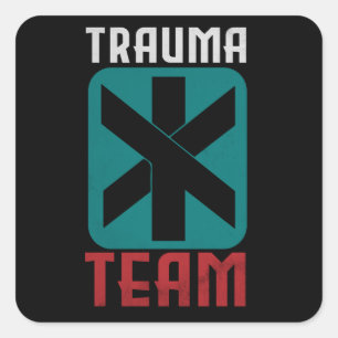 Sticker Carré Équipe Trauma Cyber Gaming Cadeau
