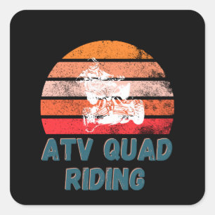 Sticker Carré équitation de quad atv