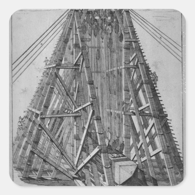 Sticker Carré Erection de l'ancienne obèse égyptienne (Devant)