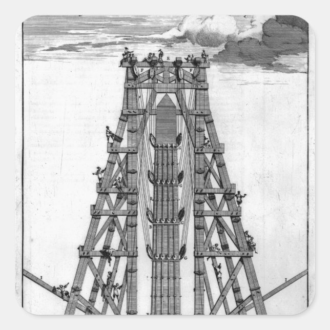Sticker Carré Erection de l'ancienne obèse égyptienne (Devant)