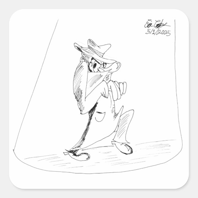 Sticker Carré Erica Crooks Comics - sneaky villain man (Devant)