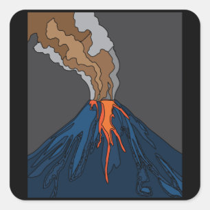 Sticker Carré Éruption volcanique Volcan Éruption volcanique Lav