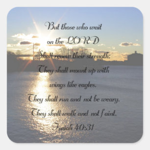 Sticker Carré Ésaïe 40:31...ailes comme des aigles...