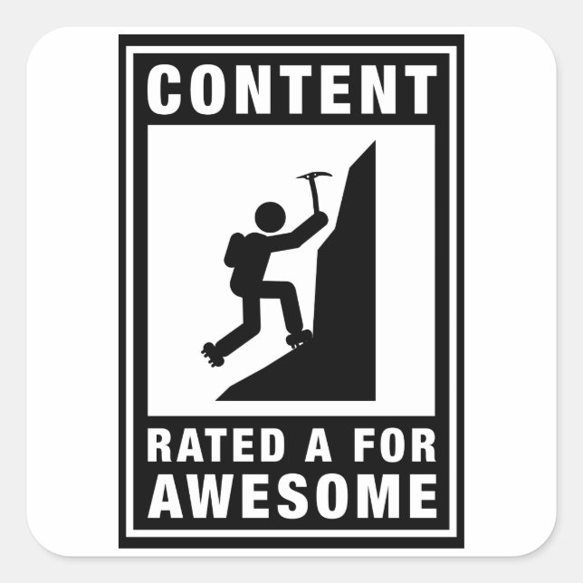 Sticker Carré Escalade de montagne (Devant)