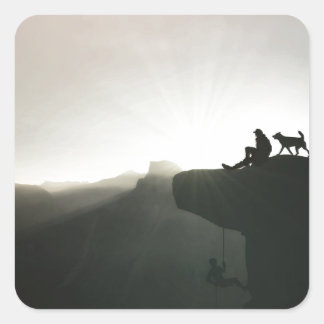 Sticker Carré Escalade de montagne Yosemite motivation et humour