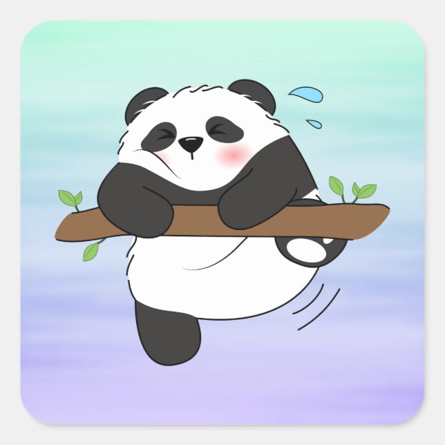 Sticker Carré Escalade Panda double face arrière (Devant)