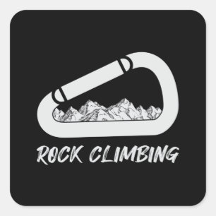Sticker Carré Escalade Rock Mountains Climber Climber Idée cadea