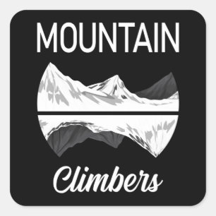 Sticker Carré Escalade Rock Mountains Randonnée Climber Idée cad