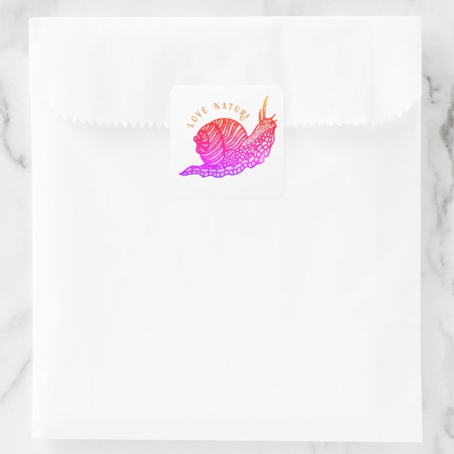 Sticker Carré Escargot dans le style graphique (Sac)