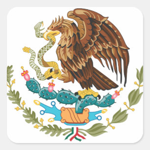 Sticker Carré Escudo Nacional de México - Emblème mexicain
