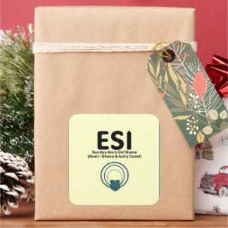 Sticker Carré ESI - Nom de la fille née le dimanche (Noms des Fê