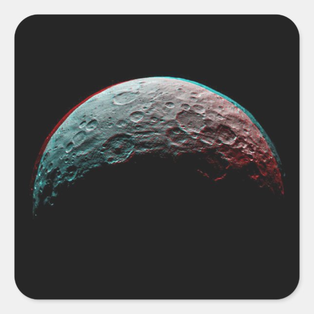 Sticker Carré Espace noir et Planète en système solaire. Astrono (Devant)