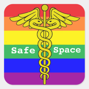 Sticker Carré Espace sécurisé pour les soins de santé LGBTQ