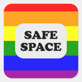 Sticker Carré Espace sûr LGBT Fierté gay Alliance