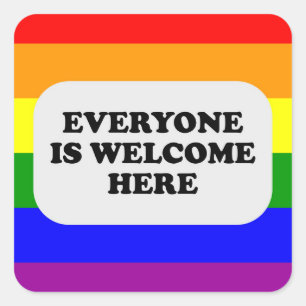 Sticker Carré Espace sûr LGBT Fierté gay Allié Arc-en-ciel