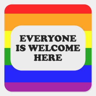 Sticker Carré Espace sûr LGBT Fierté gay Allié Arc-en-ciel