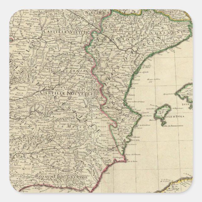 Sticker Carré Espagne et Portugal (Devant)