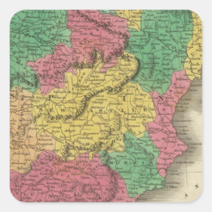 Sticker Carré Espagne et Portugal