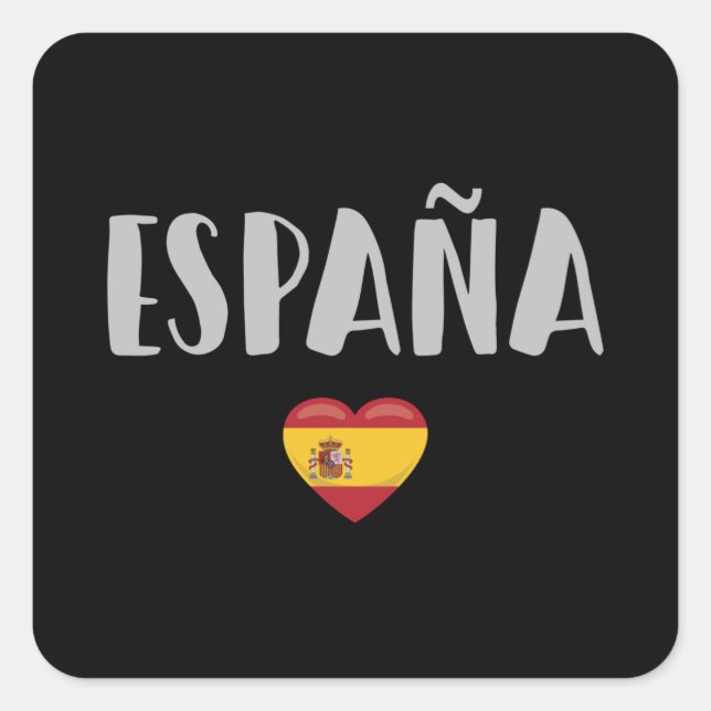 Sticker Carré Espagne Football Fan Shirt Drapeau (Devant)