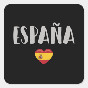 Sticker Carré Espagne Football Fan Shirt Drapeau