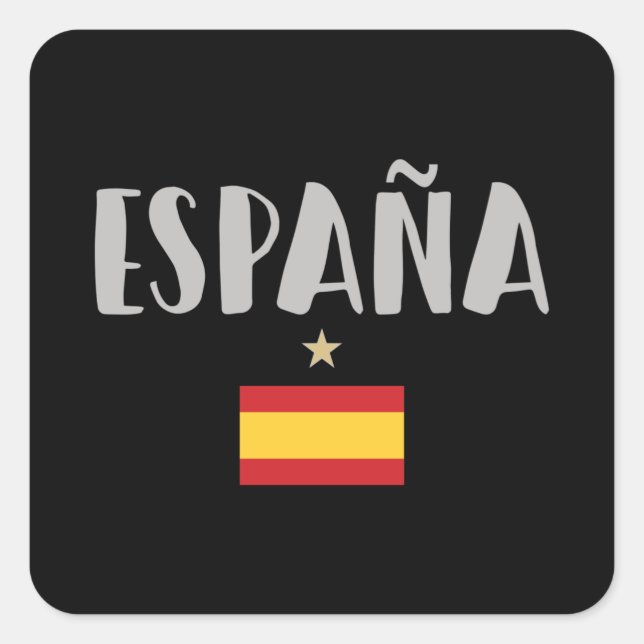 Sticker Carré Espagne Football Fan Shirt Drapeau (Devant)