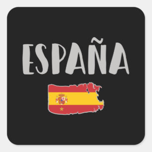 Sticker Carré Espagne Football Fan Shirt Drapeau