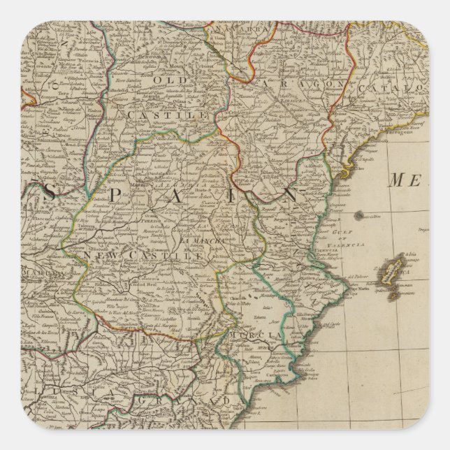 Sticker Carré Espagne, Portugal (Devant)