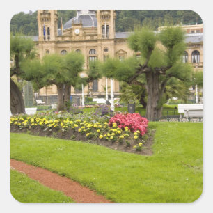 Sticker Carré Espagne, Saint-Sébastien. Station balnéaire popu