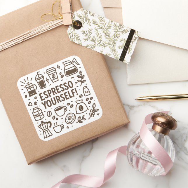 Sticker Carré Espresso Vous-Même ! (Cadeaux)