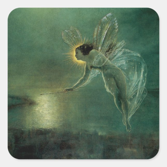 Sticker Carré Esprit de la Nuit par Grimshaw, Fée Victorienne (Devant)