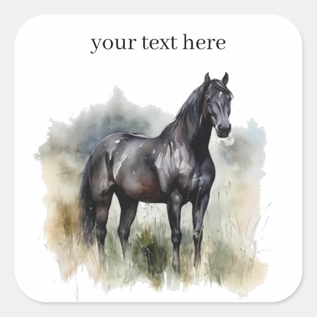 Sticker Carré Esprit de l'étalon sauvage, coutume (Devant)