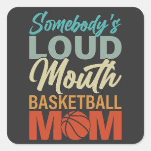 Sticker Carré Esprit de maman de basketball à bouche forte de qu