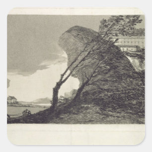 Sticker Carré Esprit de paysage de Francisco Jose de Goya y