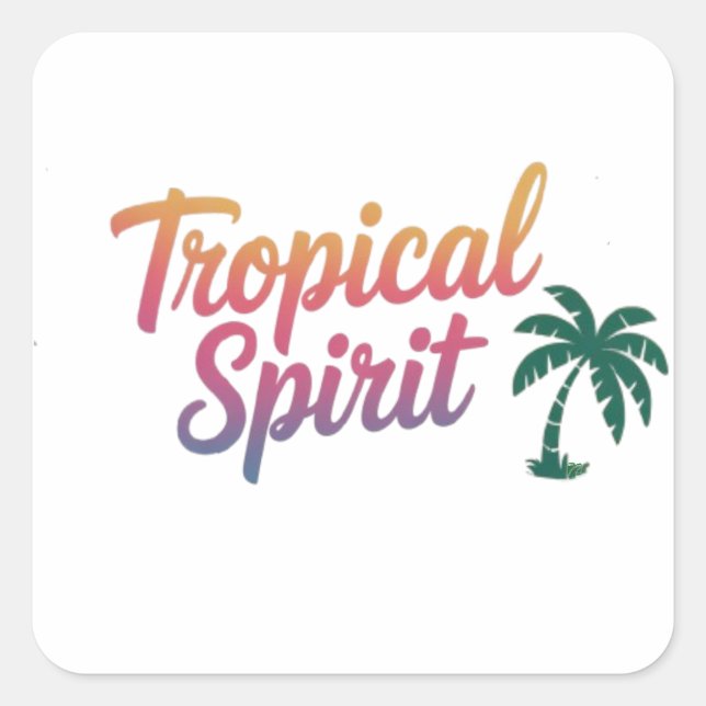 Sticker Carré Esprit tropical (Devant)