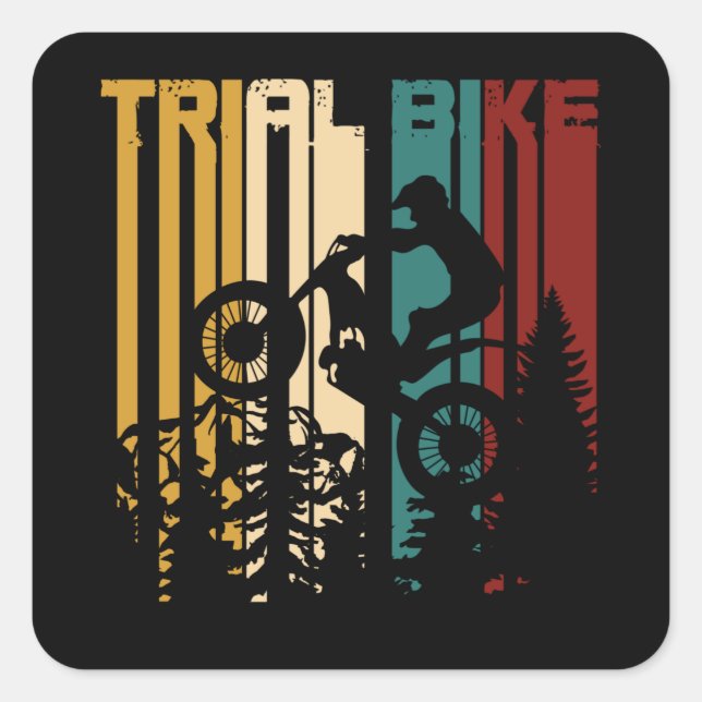 Sticker Carré Essai Moto vintage (Devant)