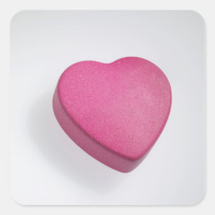 Sticker Carré Essayez de nouveau coeur candy