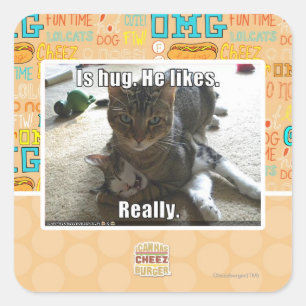 Sticker Carré Est l'étreinte. Il aime