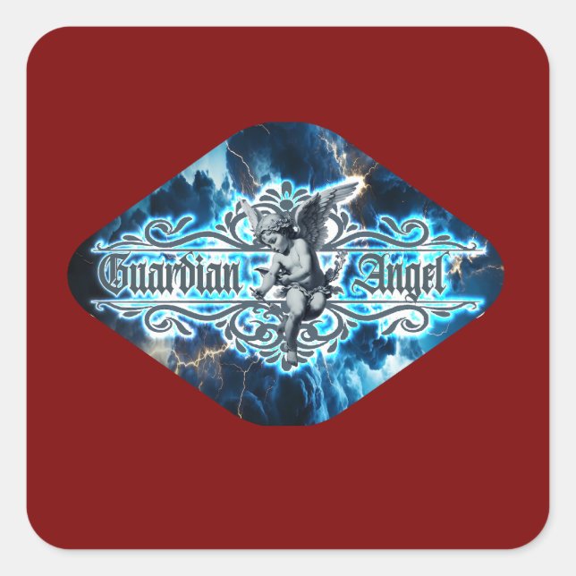 Sticker Carré Estampa Anjo - Guardian Angel – Adesivo (Devant)
