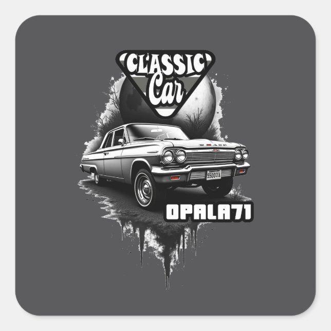 Sticker Carré Estampa Carro - Classic Car Opala 71 - Adesivo (Devant)