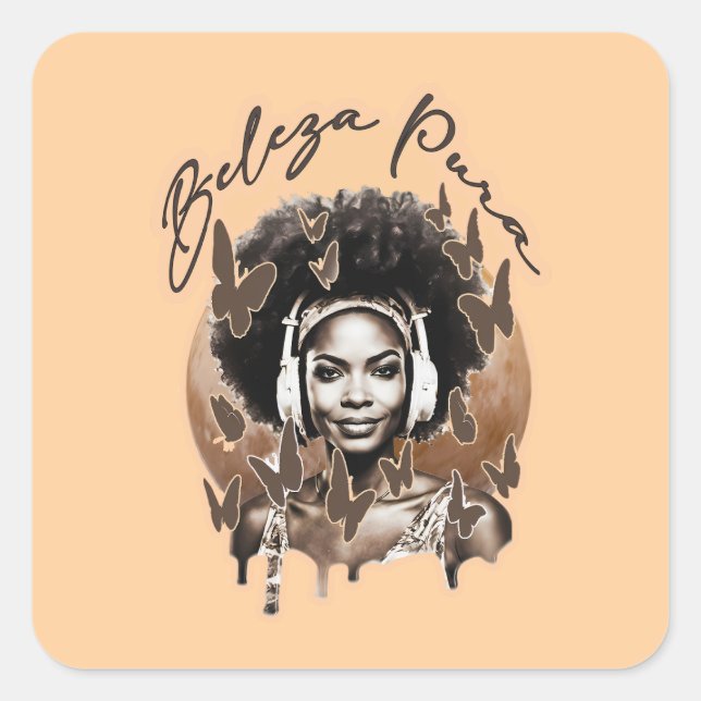 Sticker Carré Estampa Moda - Pure Beauty – Adesivo (Devant)