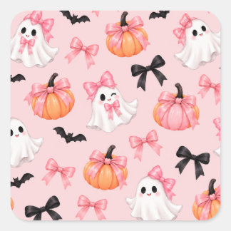 Sticker Carré esthétique girly effrayante d'Halloween