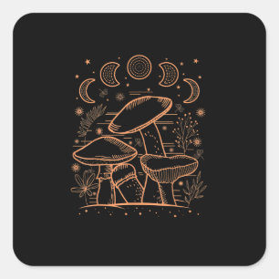 Sticker Carré Esthétique Goblincore Champignon Fungi Académie