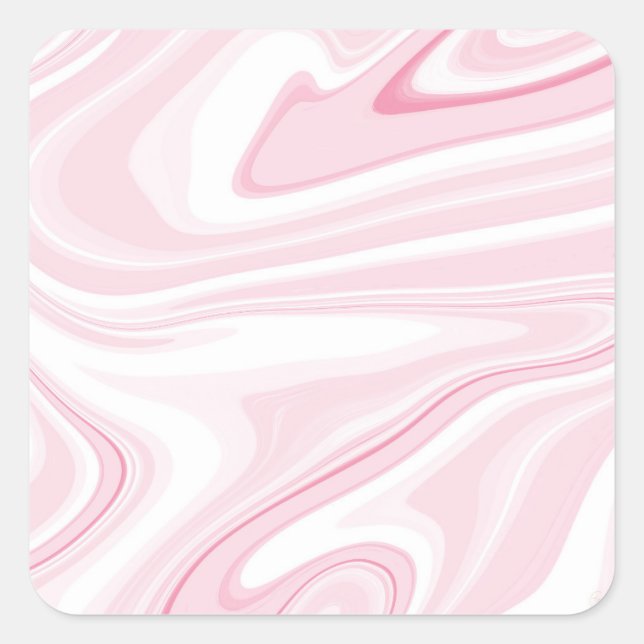 Sticker Carré Esthétique Retro Liquid Swirl Peinture rose (Devant)