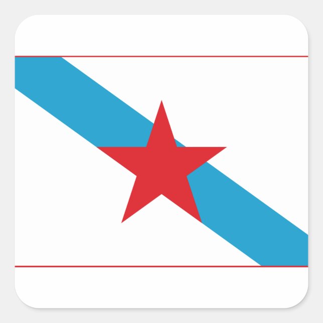 Sticker Carré Estreleira - Bandera Independentista Gallega (Devant)